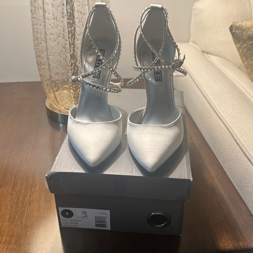 White by Vera Wang Metallic Silver Heels